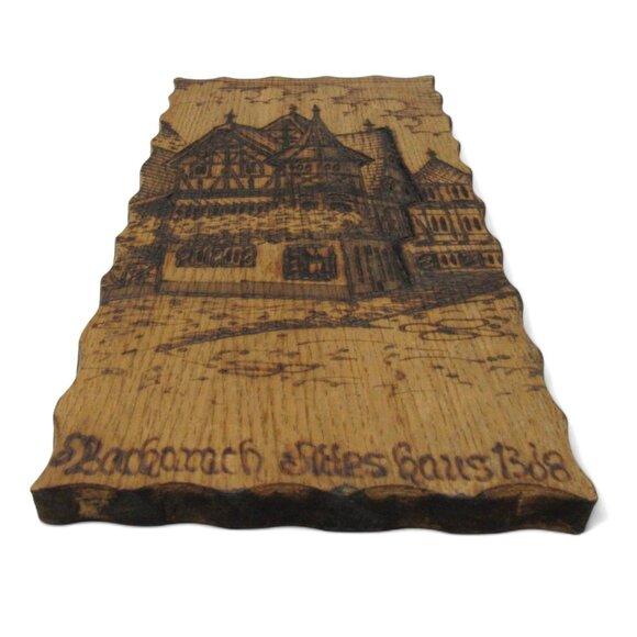 WOODBURNED Pyrography Werner Van Helden BACHARACH Germany 1978 Vintage 12" - Picture 4 of 10